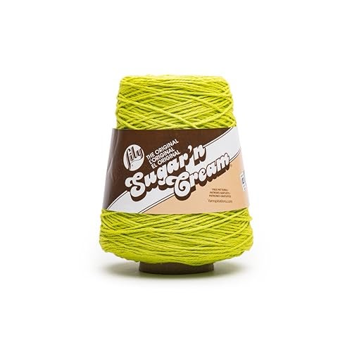 Lily Sugar N Cream Cones HOT Green Yarn - 1 Pack of 400g/14oz - 100% Cotton - #4 Worsted (Medium) - 674 Yards - Knitting/Crochet - Image 1
