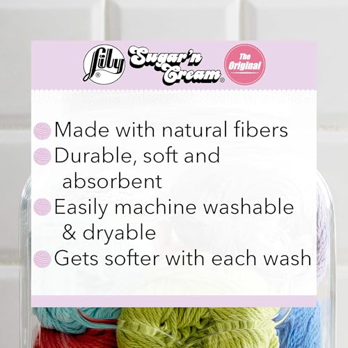 Lily Sugar N Cream Cones HOT Green Yarn - 1 Pack of 400g/14oz - 100% Cotton - #4 Worsted (Medium) - 674 Yards - Knitting/Crochet - Image 3