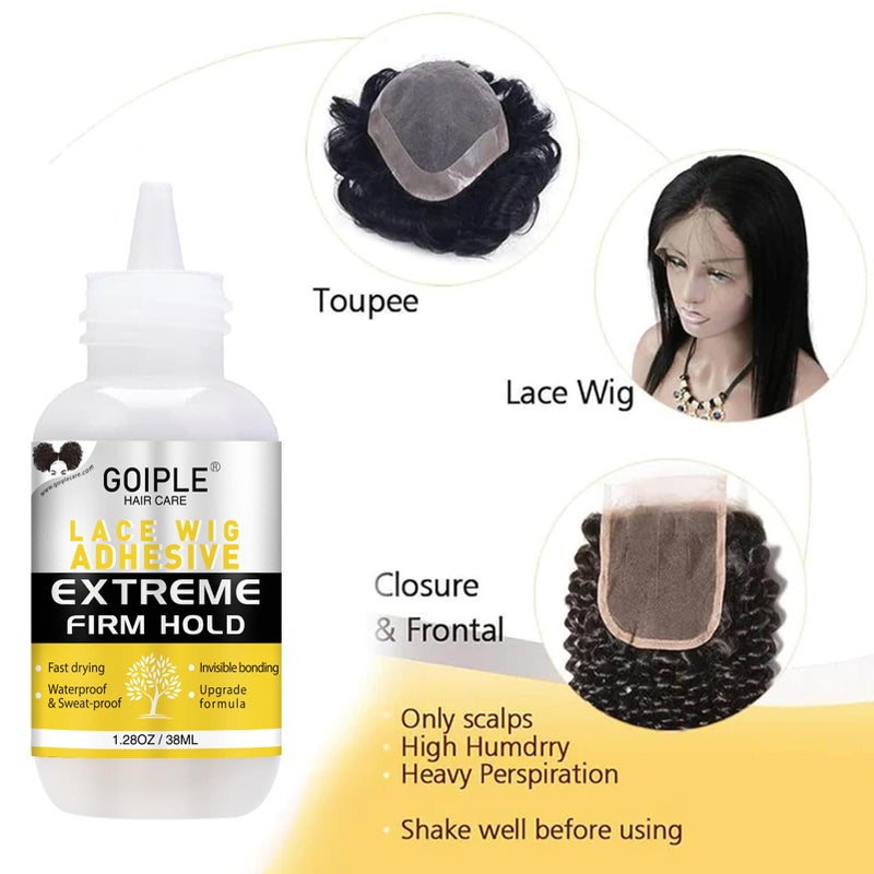 Goiple Wig Accessory Essentials Kit Lace Front Wig Glue & Remover, Wig Caps, Elastic Band, Hair Wax Stick, Edge Control, Edge Brush, Hair Shear Dermaplanning Razor Tool and Edge Scarf - 29PCS - Image 3