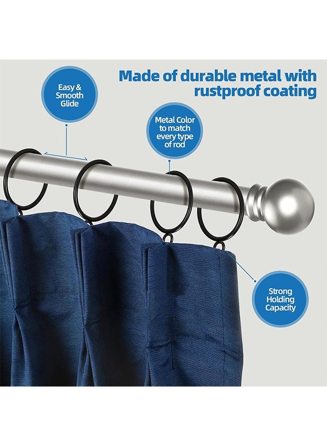 مجموعة من 20 حلقة ستائر مع فتحة، قطر داخلي 1.77 بوصة، حلقة ستائر معدنية تناسب قضبان الستائر حتى 1.5 بوصة، حلقات قضبان الستائر تنزلق بسلاسة، خطافات ستائر متينة مقاومة للصدأ بتصميم عتيق (أسود) - Image 3