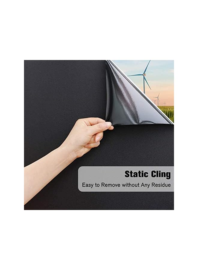 The Bros Total Blackout Frosted Window Film Privacy Reusable Blackout Window Film, Static Cling Room Darkening Glue Free Curtains for Day Sleeping Bedroom and Bathroom,UV Resistant Black,30 x 400cm - Image 4