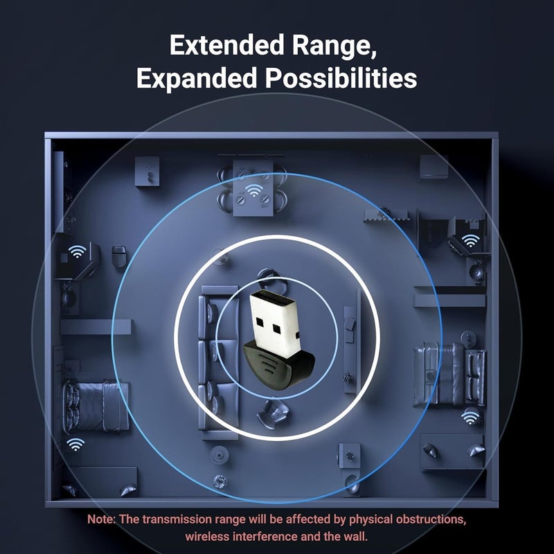 BigPlayer USB 5.0 Bluetooth Dongle Receiver – High-Speed Bluetooth 5.0 Adapter for PC, Laptop, Audio Devices, Wireless Keyboard, Mouse – Plug & Play, Up to 100ft Range - Image 3