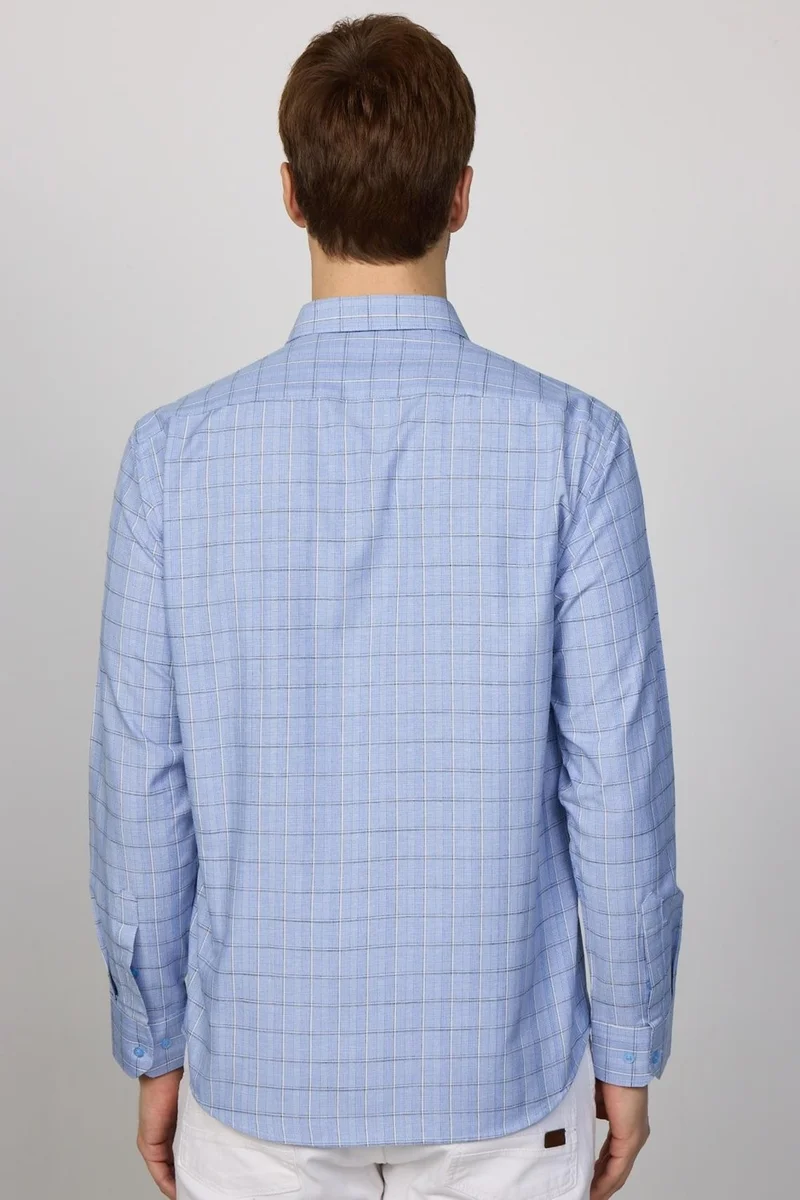 Tudors Classic Fit Cotton Easy-Iron Striped Blue Men's Shirt