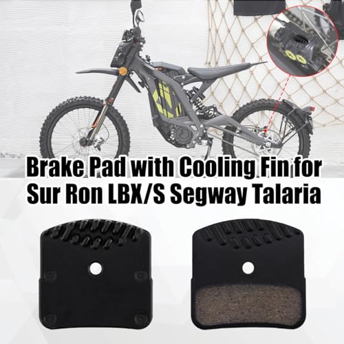 URLWALL 2PCS Brake Pad with Cooling Fin for Sur Ron Light Bee X/S Segway X160 X260 Talaria Sting MX3 R MX4 Shimano H03C, Rear Front Disc Brake Pad Durable Electric Dirt Bike Brake Pads Motorcycle Part - Image 2