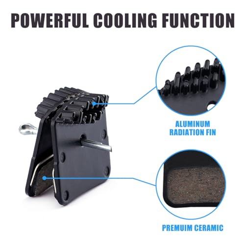 URLWALL 2PCS Brake Pad with Cooling Fin for Sur Ron Light Bee X/S Segway X160 X260 Talaria Sting MX3 R MX4 Shimano H03C, Rear Front Disc Brake Pad Durable Electric Dirt Bike Brake Pads Motorcycle Part - Image 3