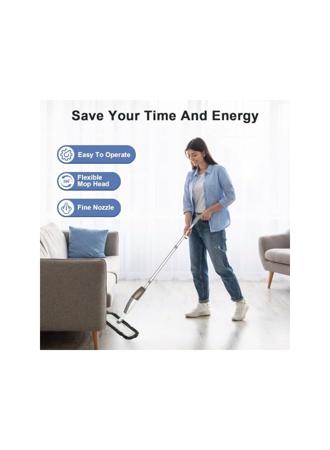 promass Microfiber Spray Mop for Floor Cleaning Floor Mop Dry Wet Mop with 4PCS Reusable Washable Mop Pads Refillable Bottle Sprayer Flat Mops for Laminate Hardwood Ceramic Tile Wood Dust Kitchen - Image 2