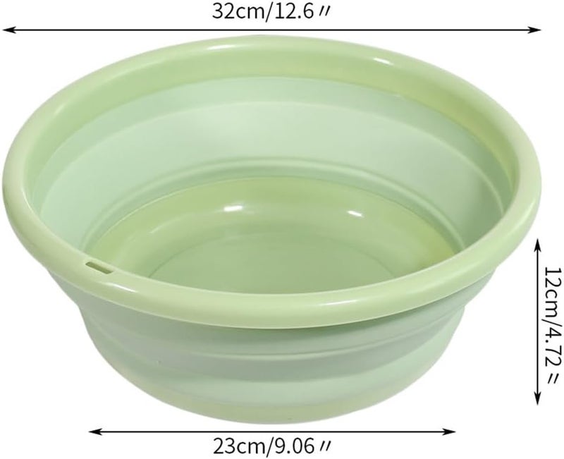 Leeonz Folding Washbasin, Washtub, Hot Water Basin, Bucket, Space Saving, Laundry, Cleaning, Foot Bath, Outdoor, Travel (Medium, Pista Green) - Image 3