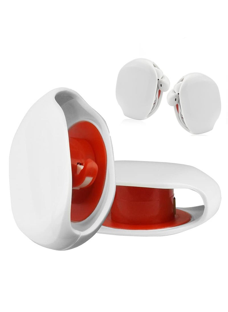 SYOSI 2 PCS Automatic Cord Winder Wire Storage Housekeeper Retractable Cable Organizer for USB Cables, Headphone Cable Data Charging Cable and Other Cords for Home Office Classroom White - Image 1