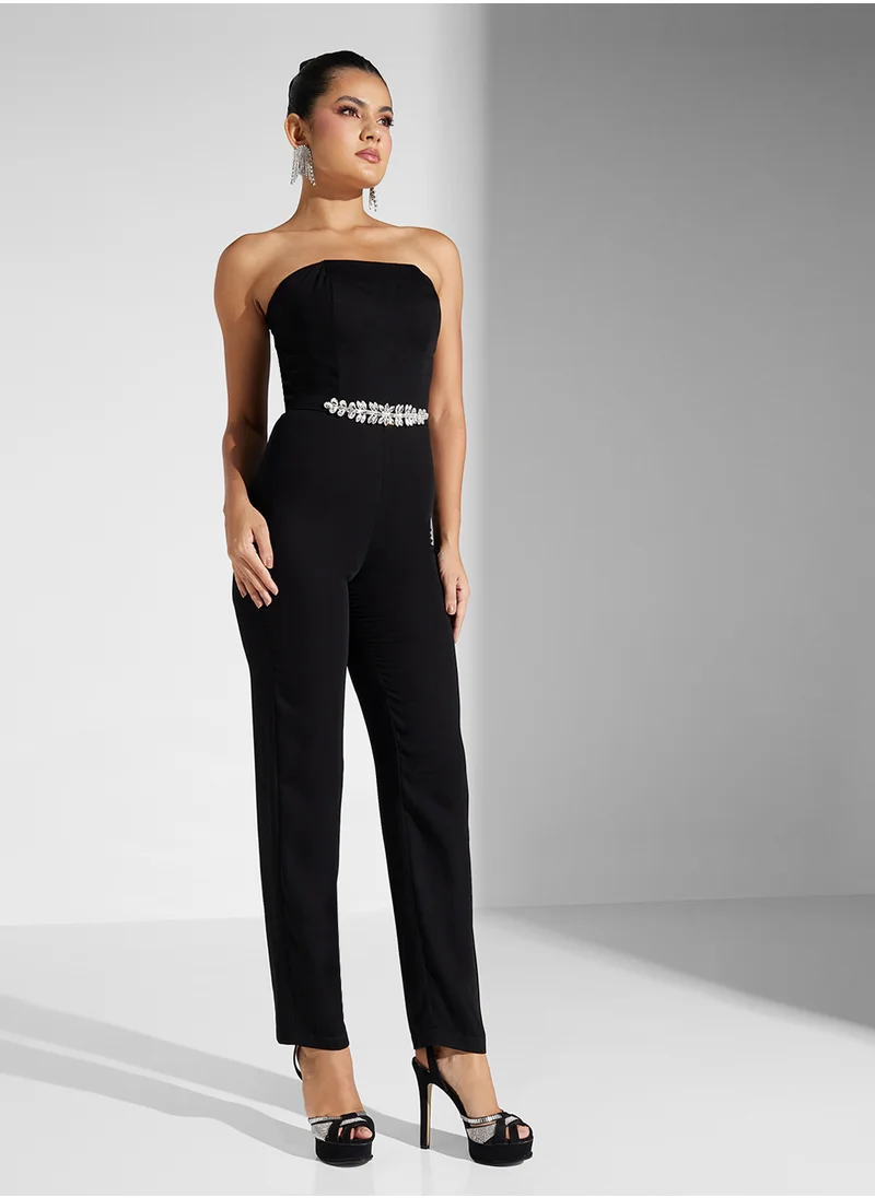 Akadia Fashion crystal cape jumpsuit