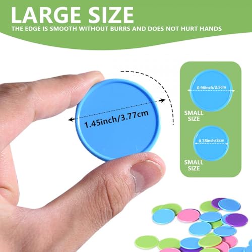 SenseYo 200 Pcs 145 Inch Plastic Game Counting Poker Chips with Storage Box for Kids Math Counting Card Game Counters - Image 5