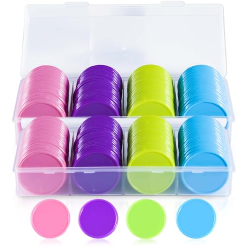 SenseYo 200 Pcs 145 Inch Plastic Game Counting Poker Chips with Storage Box for Kids Math Counting Card Game Counters - Image 1