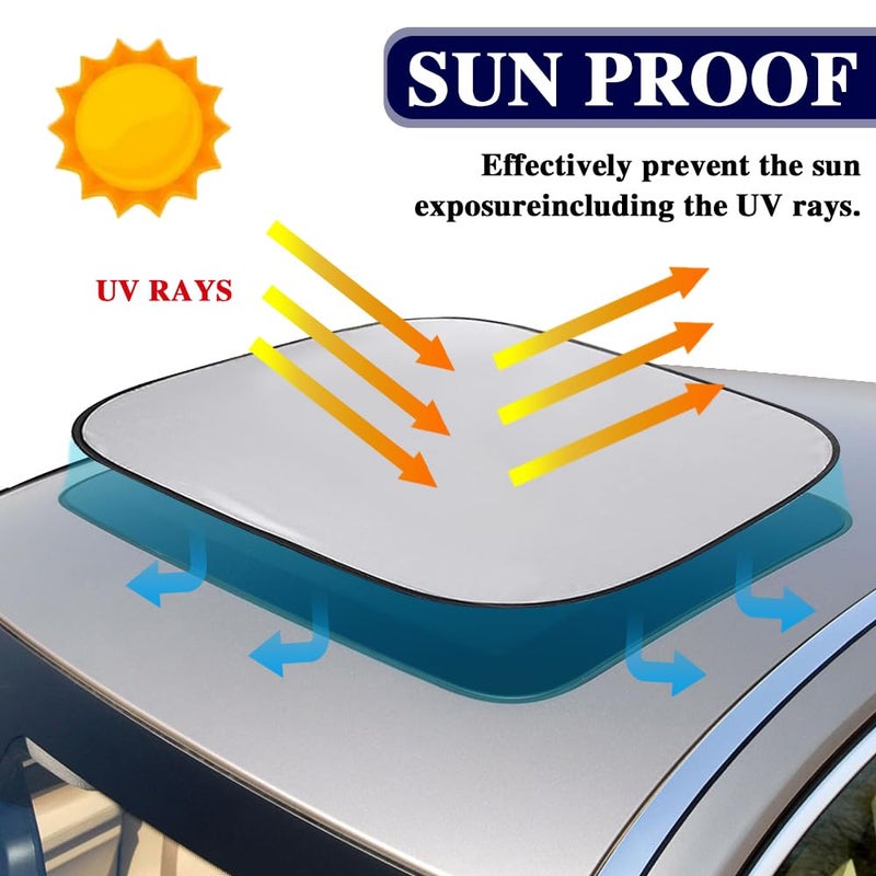 PACLVIO 2PCS Car Sunroof Sunshade, Car Roof Cover, Foldable UV Reflector Reflective Covers Block UV Rays Glare, Car Interior Accessories Fit for Mini Cooper, Clubman & Countryman R56 (Black) - Image 3