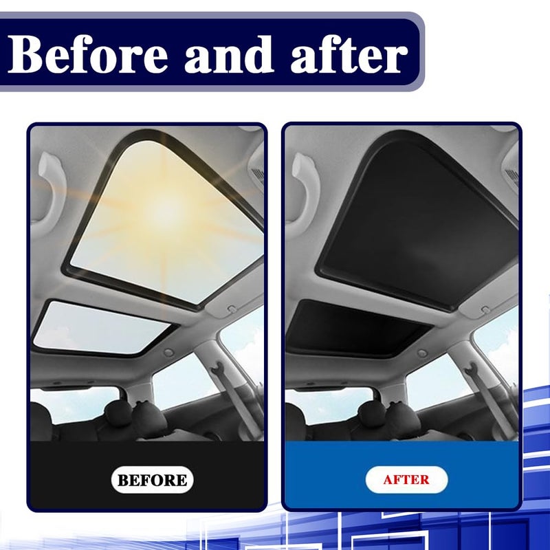 PACLVIO 2PCS Car Sunroof Sunshade, Car Roof Cover, Foldable UV Reflector Reflective Covers Block UV Rays Glare, Car Interior Accessories Fit for Mini Cooper, Clubman & Countryman R56 (Black) - Image 5