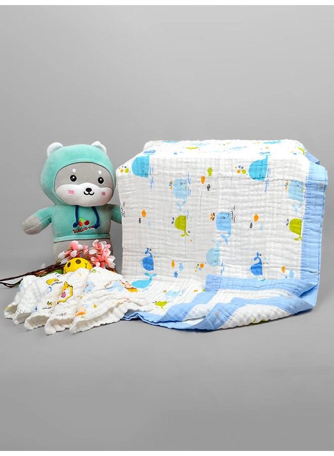 MOM'S HOME منشفة غسيل موسلين فائقة النعومة وامتصاص 6 طبقات 100X100 سم (0-3 سنوات) مطبوعة بتصميم مصمم أي تصميم - Image 2