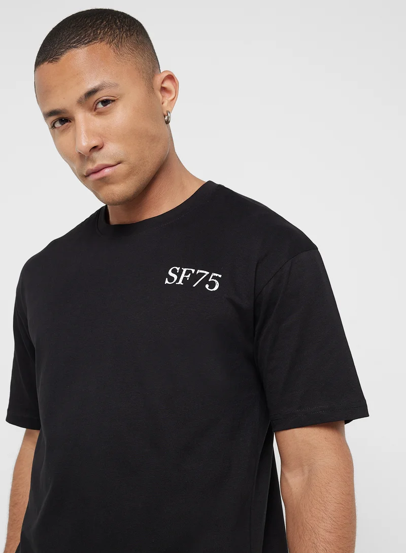 Seventy Five Graphic Print Oversized T-Shirt