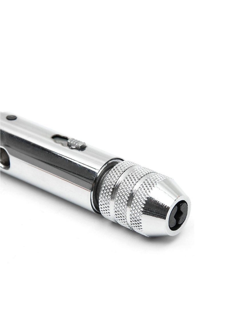 Y&D Adjustable Silver T Handle Ratchet Tap Holder Wrench with 5pcs M3 M8 3mm 8mm Machine Screw Thread Metric Plug shaped  - Image 4