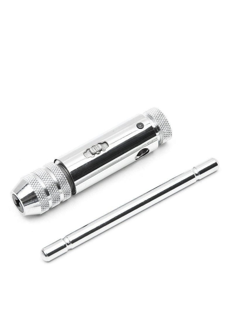 Y&D Adjustable Silver T Handle Ratchet Tap Holder Wrench with 5pcs M3 M8 3mm 8mm Machine Screw Thread Metric Plug shaped  - Image 3