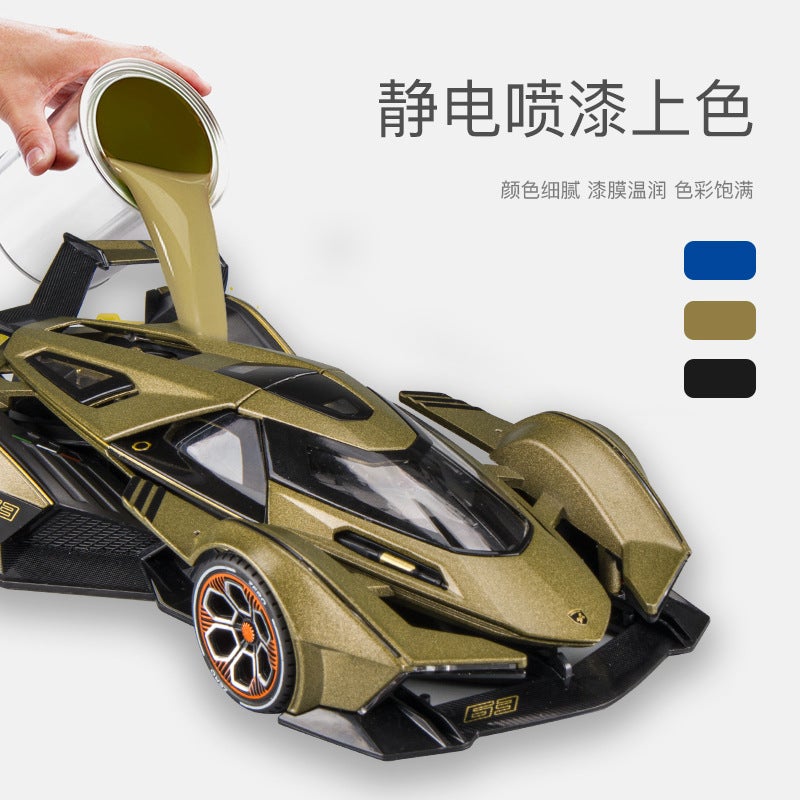1 To 22 Rambo V12 Alloy Model Back Force Sound And Light Simulation Sports Car Boy Toy Car Ornaments Live Recommendation - Image 5