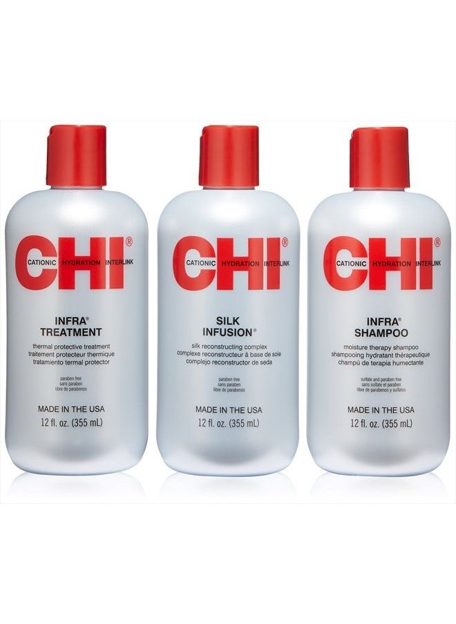 CHI Trio Kit with CHI Infra Shampoo, CHI Infra Treatment and CHI Silk Infusion  - Image 1