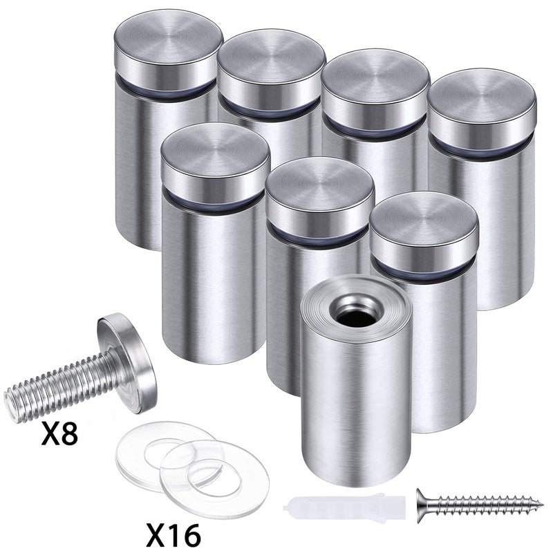 Pelopy 8 Pcs Sign Standoff Screws Advertising Screws Stainless Steel Wall Standoff Mounts Glass Acrylic Nail(0.75 x 1.96 Inch) - Image 2