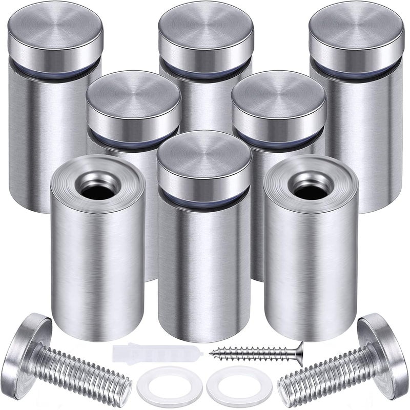 Pelopy 8 Pcs Sign Standoff Screws Advertising Screws Stainless Steel Wall Standoff Mounts Glass Acrylic Nail(0.75 x 1.96 Inch) - Image 1