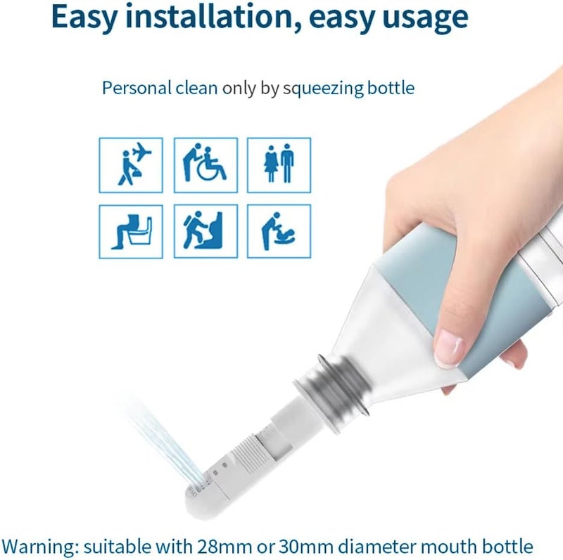 amiazi Portable Travel Bidet Nozzle – Universal Handheld Shattaf Sprayer Attachment for Any Water Bottle, High Pressure Manual Personal Hygiene Washer for Men & Women, Non-Electric Compact Cleaning Nozzle - Image 5