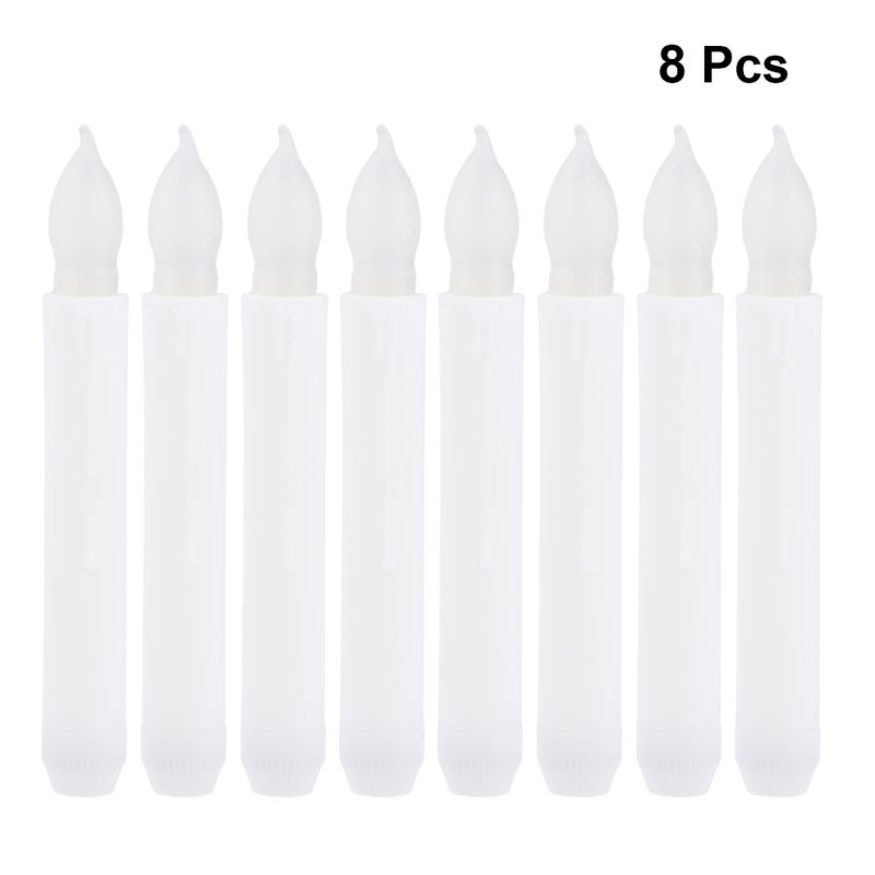 8pcs Simulation Candle Lamp Candle Lamp Pole Candle Light for Halloween Dancing Evening Without Battery Size 2 - Image 1