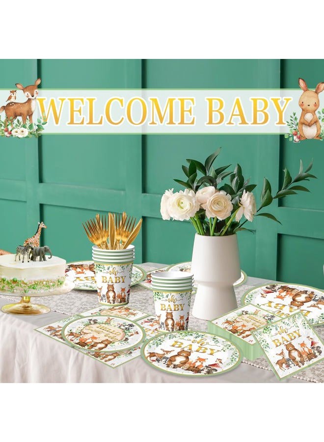 Cextoga Animal Party Supplies,Hello Bbay Decorations Tableware Set - Image 3