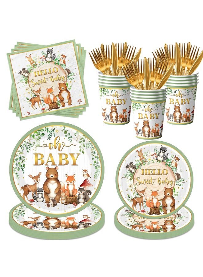Cextoga Animal Party Supplies,Hello Bbay Decorations Tableware Set - Image 1