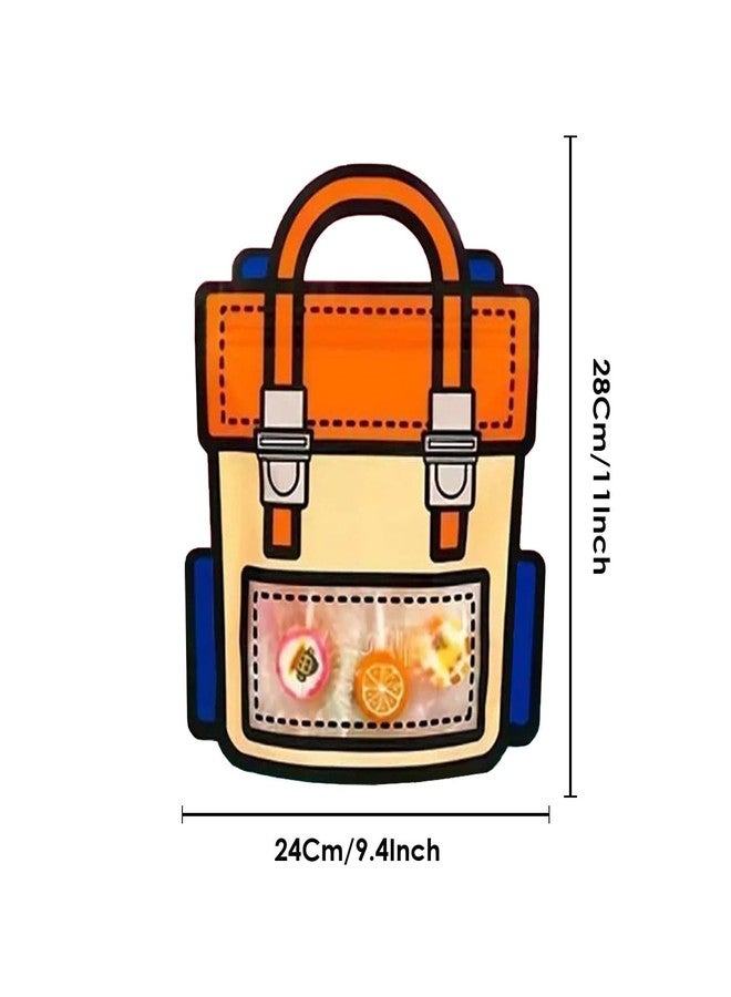 SKY FLEXI PACK – 16 Pcs, Medium, School Bag Themed Candy & Cookie Bags (24cm x 28cm, Orange) – Perfect Goody Bags for Kids, Ideal for Return Gifts for Birthday and Party Favors - Image 2