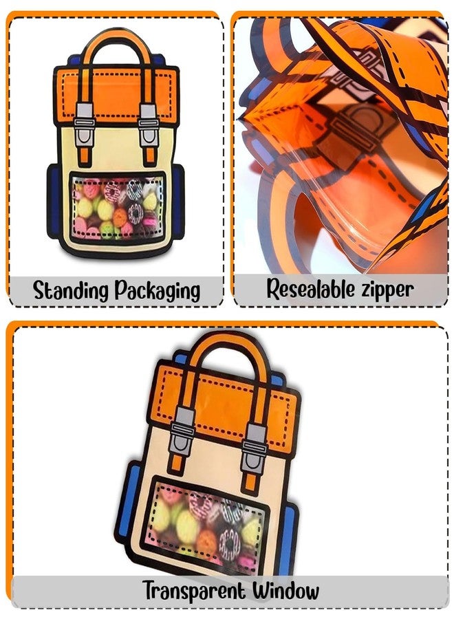 SKY FLEXI PACK – 16 Pcs, Medium, School Bag Themed Candy & Cookie Bags (24cm x 28cm, Orange) – Perfect Goody Bags for Kids, Ideal for Return Gifts for Birthday and Party Favors - Image 4