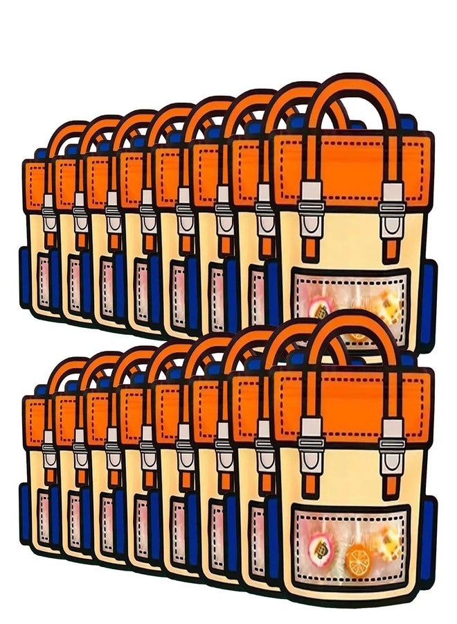 SKY FLEXI PACK – 16 Pcs, Medium, School Bag Themed Candy & Cookie Bags (24cm x 28cm, Orange) – Perfect Goody Bags for Kids, Ideal for Return Gifts for Birthday and Party Favors - Image 1