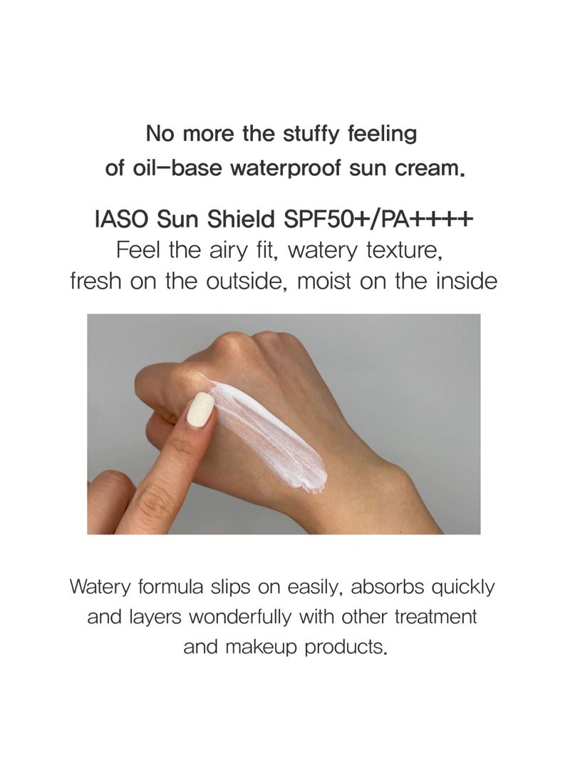 iaso IASO SUN SHIELD WATERPROOF SPF50+/PA++++ 70ml Made in Korea ㅣ No White-cast ㅣ Light-weight ㅣWatery texture ㅣ Strong UV Protection  - Image 5