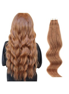ABH AMAZINGBEAUTY HAIR ABH AMAZINGBEAUTY HAIR Virgin Remy Human Hair Extension Tape in Remy Glue in Skin Weft Tape Hair Extensions Attached Invisible Seamless Reusable Medium Aubum 30g 20pcs 30 12 Inch 
