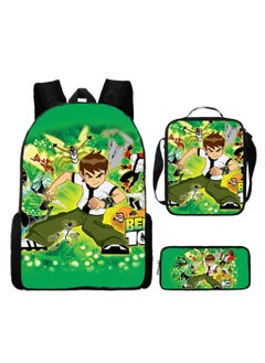 BEN 10 New Cartoon Student Backpack Three-Piece Set 29*16*42cm 