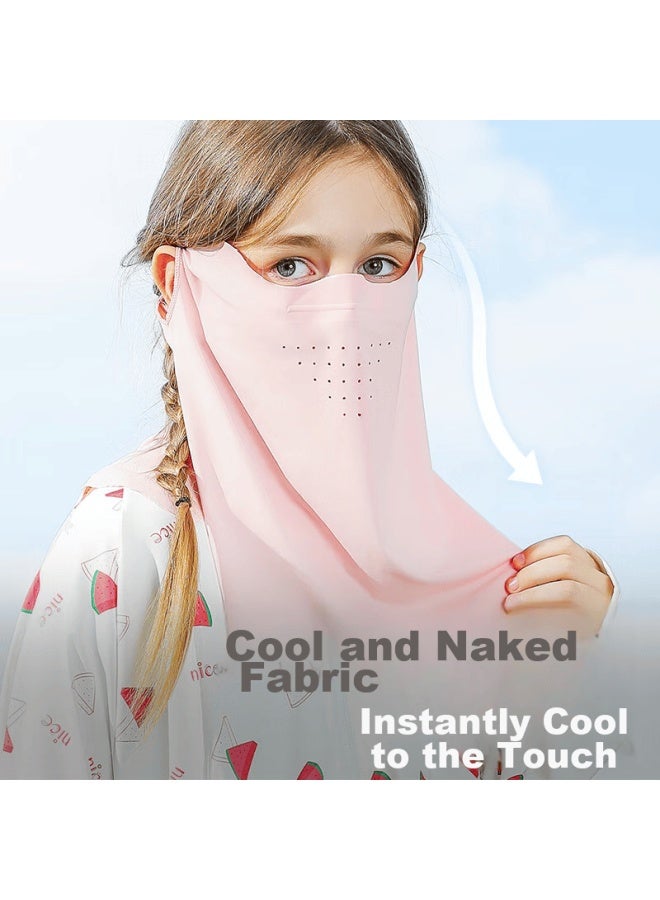Moremerry Children's Sun Protection Face Mask, Windproof And Uv-resistant, Thin Ice Silk Breathable Mask For Boys And Girls In Summer, Blue, Size M - Image 3