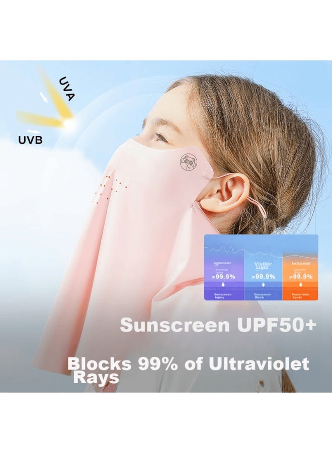 Moremerry Children's Sun Protection Face Mask, Windproof And Uv-resistant, Thin Ice Silk Breathable Mask For Boys And Girls In Summer, Blue, Size M - Image 5
