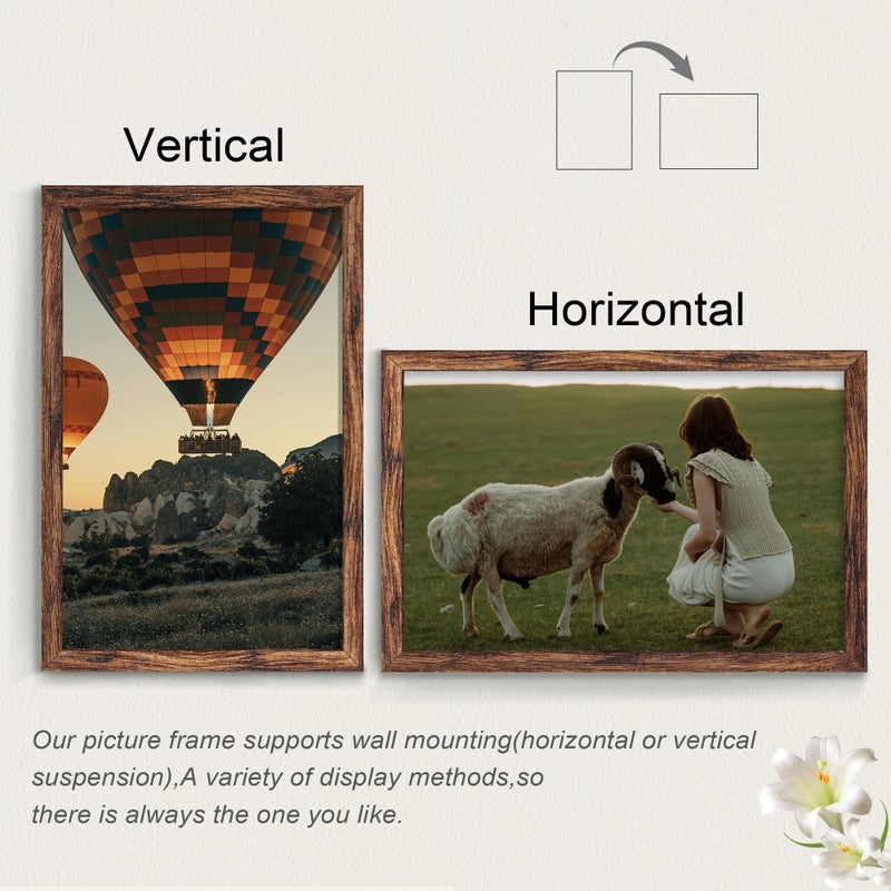 Fisnish 11x17 Picture Frame Brown, Classic Poster Frame for Horizontal or Vertical Wall Mounting, 1 Pack - Image 5
