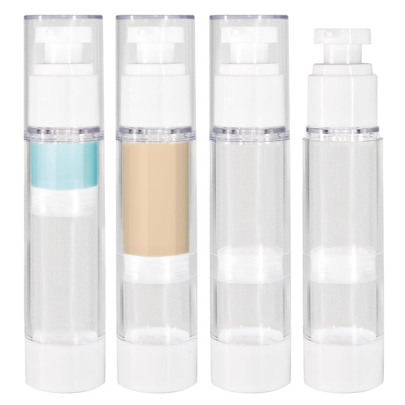 Hidak Hidak Transparent Airless Cosmetic Cream Pump Bottle Empty Plastic Travel Lotion Dispenser Airless Pump Vacuum Container for Shampoo Liquid Foundation Face Cream Heir Oil 4 