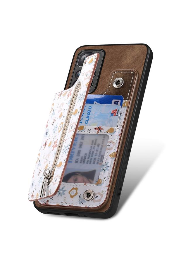 S-TOP Case For Redmi 9C Retro Painted Zipper Wallet Back Phone Case - Image 3