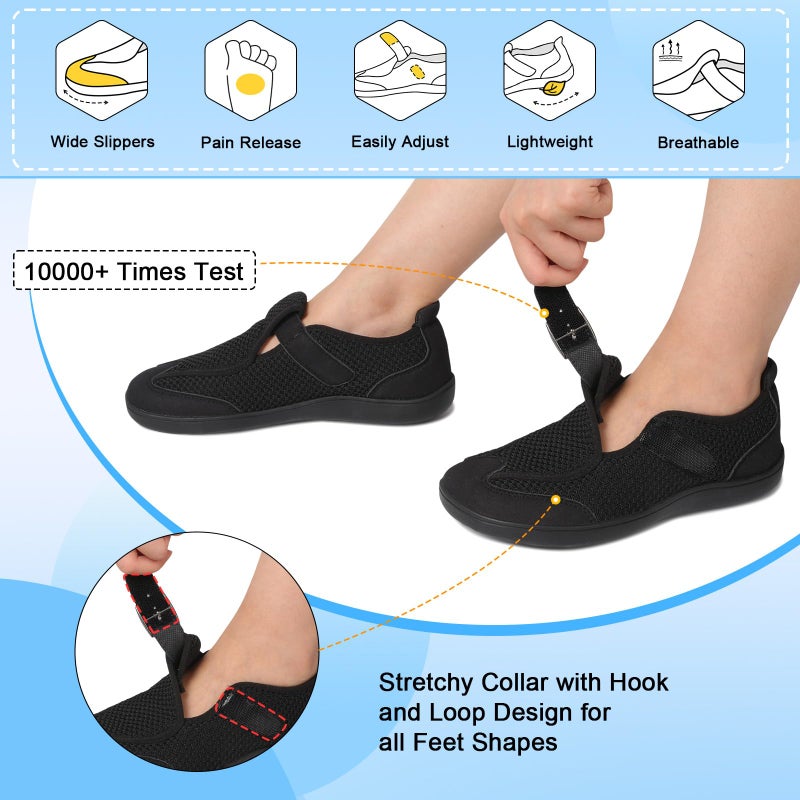 BARERUN Barefoot Walking Shoes for Women Minimalist Casual Zero Drop Workout Cross-Trainer Hiking Wide Toe Box Grounded Footwear Weightliftin Black Women Size 8.5 Wide - Image 4