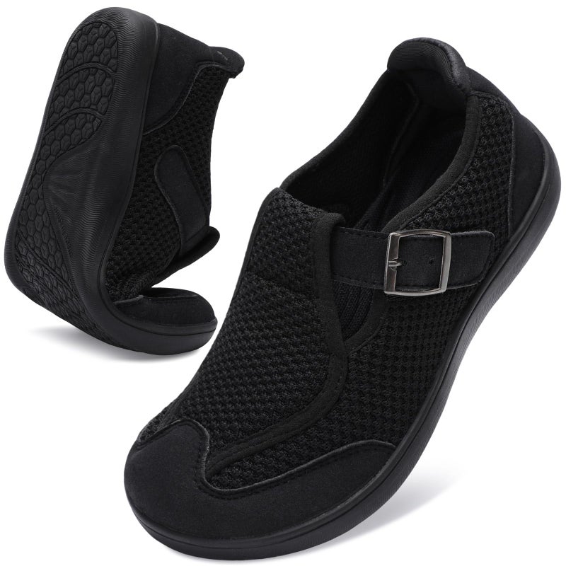 BARERUN Barefoot Walking Shoes for Women Minimalist Casual Zero Drop Workout Cross-Trainer Hiking Wide Toe Box Grounded Footwear Weightliftin Black Women Size 8.5 Wide - Image 1