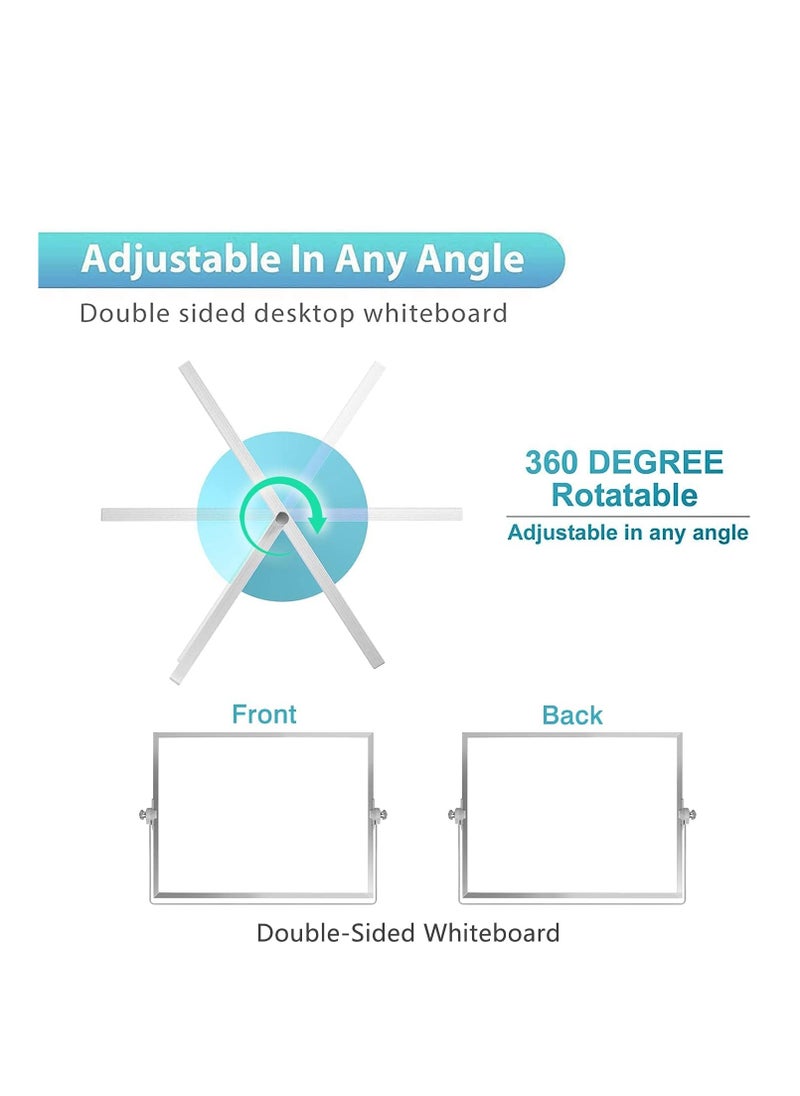Cool Baby - COOLBABY Magnetic Desktop Whiteboard 30x40cm Double Sided Dry Erase Small White Board with Stand A3 Mini Whiteboard 8 Pens 1 Eraser 6 Magnets for Kids Students School Home Office - Image 1