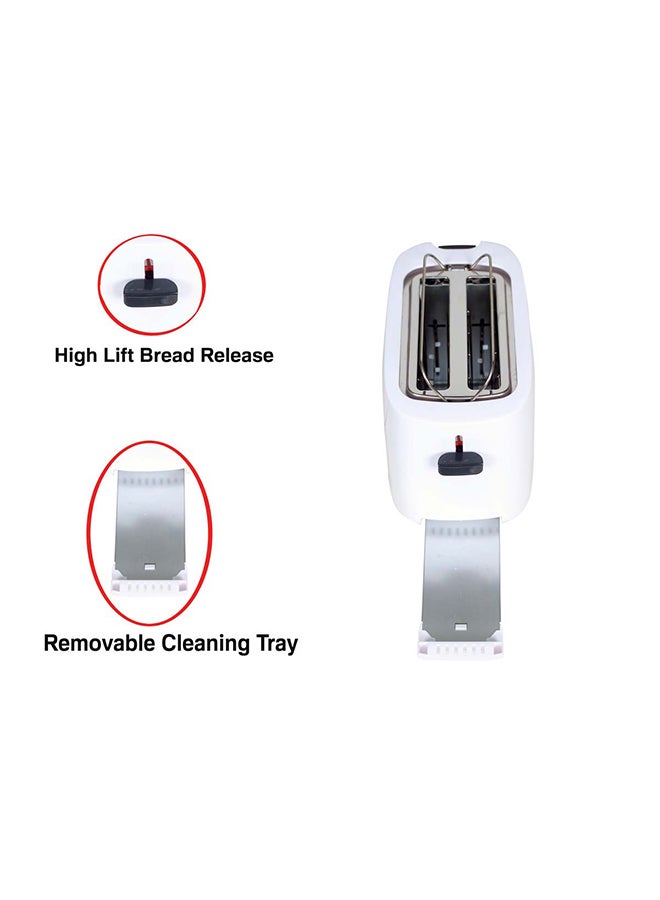 Techno Best 2 Slice Electric Toaster/Efficient Breakfast Toasting/Breakfast machine with Browning control/Plastic 2 Slices 650 W BET-01P White - Image 5