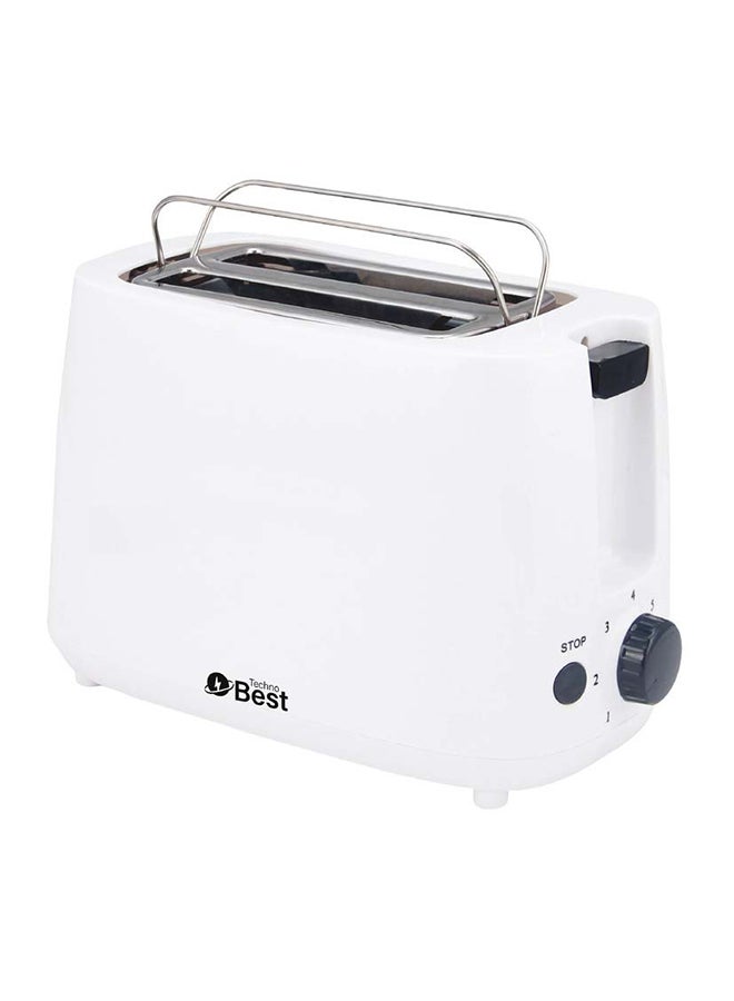 Techno Best 2 Slice Electric Toaster/Efficient Breakfast Toasting/Breakfast machine with Browning control/Plastic 2 Slices 650 W BET-01P White - Image 1