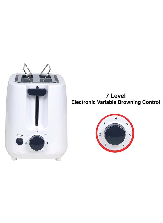 Techno Best 2 Slice Electric Toaster/Efficient Breakfast Toasting/Breakfast machine with Browning control/Plastic 2 Slices 650 W BET-01P White - Image 4