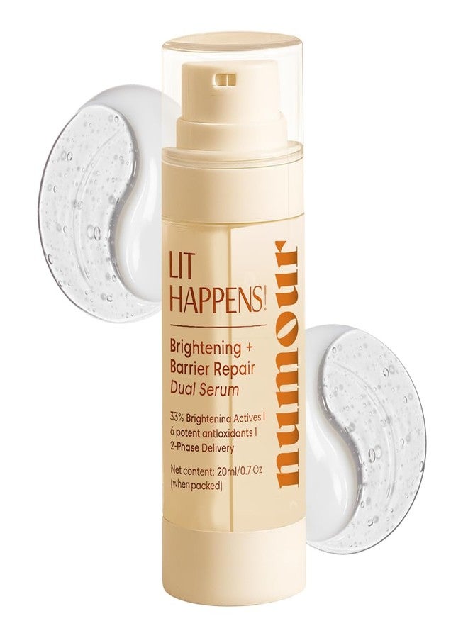 Numour Lit Happens Dual Brightening Serum 20ml| 33% Actives 15% Vitamin C+10% Niacinamide+ 2% TXA |Fades Dark Spots & Brightens|Dermat Tested, Sensitive Skin Safe| Face Serum For Men & Women - Image 1