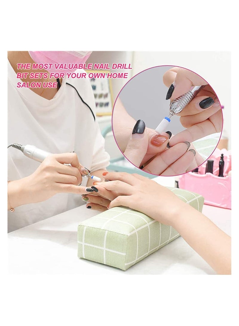 KASTWAVE Ceramic Nail Drill Bits, 10 Pcs 3/32 Inch Nail Drill Bits Set for Acrylic Gel Nails Professional Nail Drill Bits Cuticle Remover Crystal Nail Extension Nail Removal - Image 2