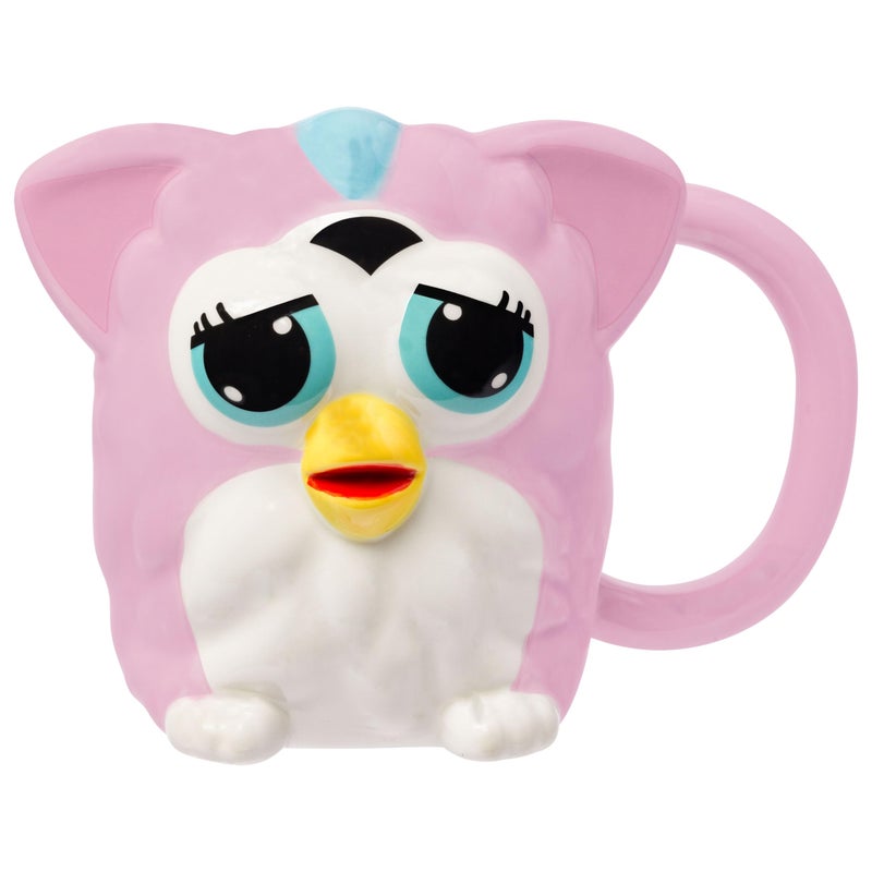 Silver Buffalo Furby Pink Ceramic 3D Sculpted Mug 20 Ounces