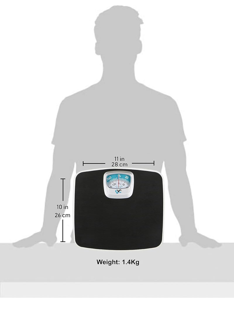 GVC Deluxe Personal Weighing Scale Analog Mechanical (BLACK), 130 Kilograms - Image 3